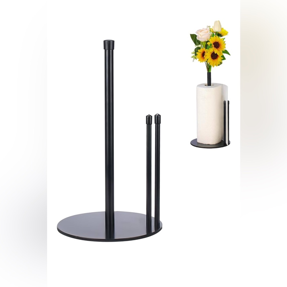Paper Towel Holder, Durable Black Paper Towel Holder Countertop, Paper Towels St